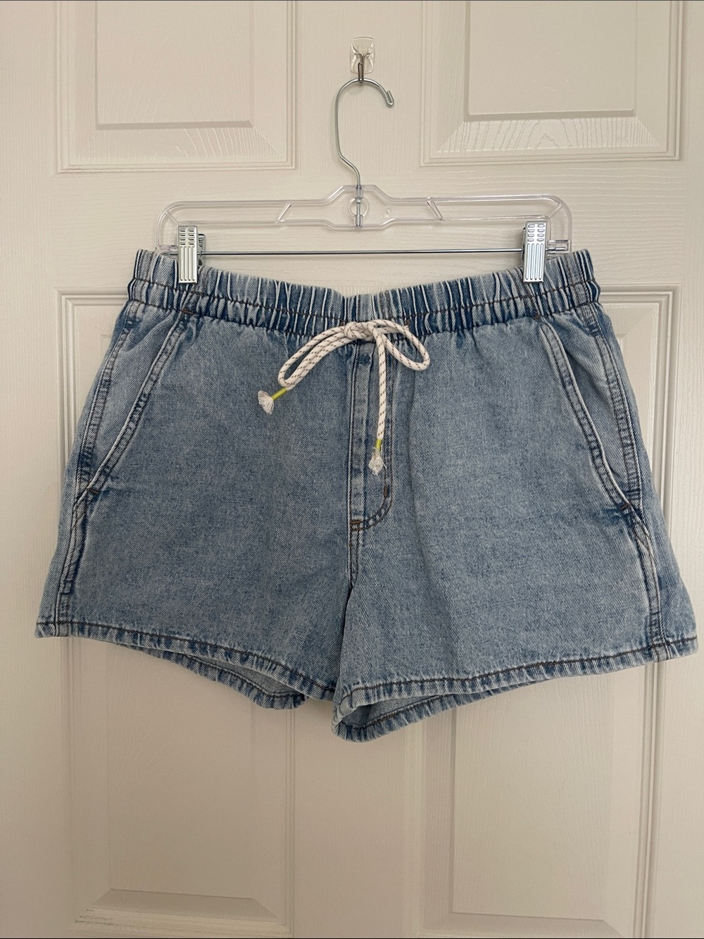 Universal Thread Light Blue Washed Denim Drawstring Shorts